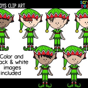 Elf Boys Clip Art - Bonito uso comercial Elf Clipart - Vários tons de cabelo e pele Elves Graphics {Scrappin Doodles Clip Art}