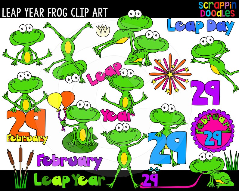 Leap Year Clip Art Cute Commercial Use Leap Year Frog Clipart Leap Year