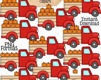 Counting Pumpkins ClipArt - Autumn Pumpkin in Farm Truck Counting - Seasonal Math Graphics - Commercial Use PNG