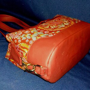 Handmade Large Shouder Bag, Swoon Patterns, Brooklyn, Crouching Tiger Fabric image 3