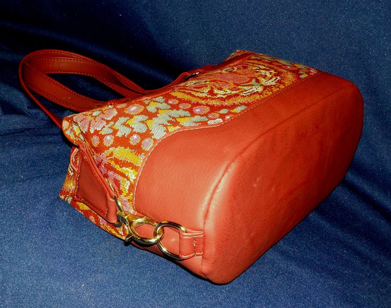 Handmade Large Shouder Bag, Swoon Patterns, Brooklyn, Crouching Tiger Fabric image 3