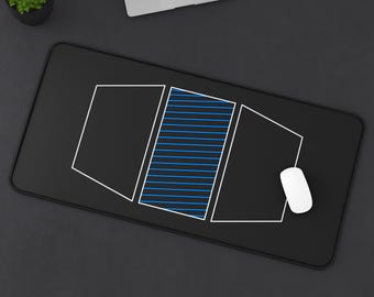 Geometric Panel Stripe Desk Mat | Minimal Modern Mousepad Surface