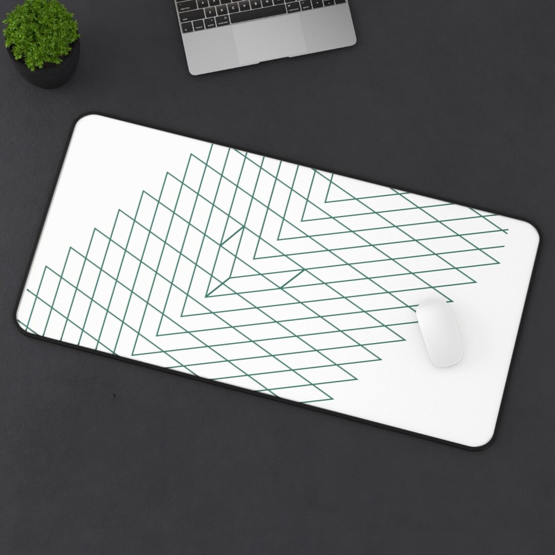 Geometric Grid Arrow Pattern Desk Mat | Minimal Modern Office Mouse Pad ...