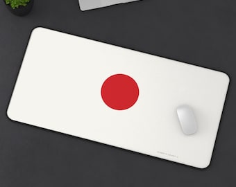 Minimal Red Dot Desk Mat | Simple Japanese Flag Inspired Mouse Pad