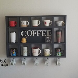 Wall Mounted Coffee/tea/mate Mugs Rack. Coffee Cup Holder. Tea Rack ...