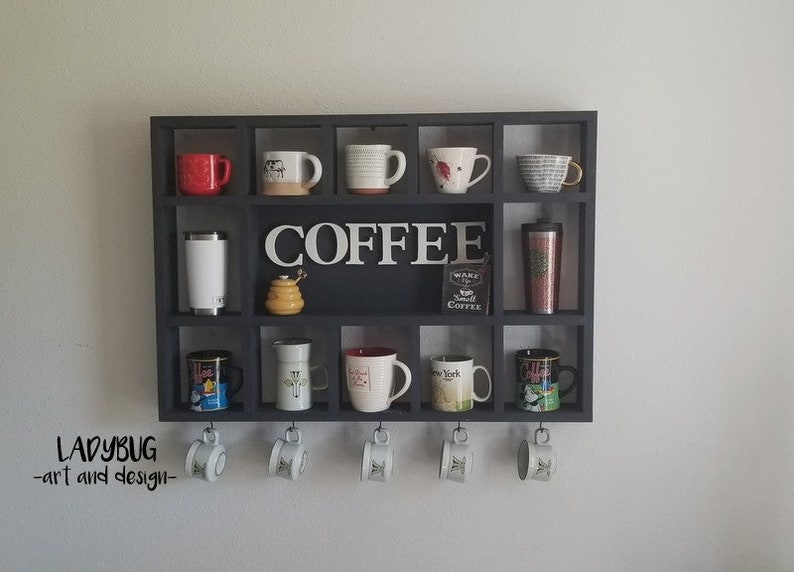 Wall Mounted Coffee/tea/mate Mugs Rack. Coffee Cup Holder. Tea Rack ...