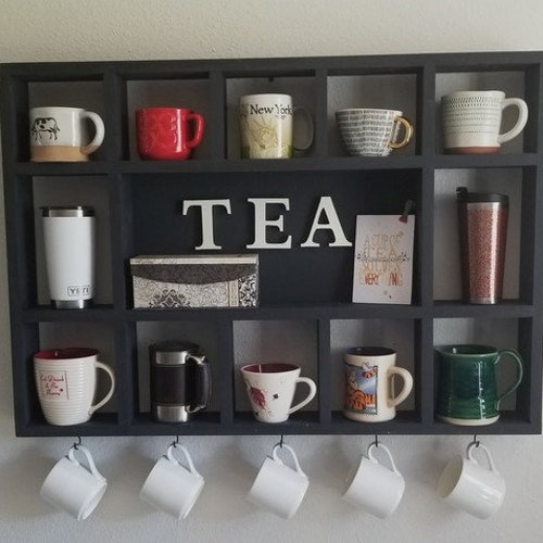 Wall Mounted Coffee/tea/mate Mugs Rack. Coffee Cup Holder. Tea | Etsy