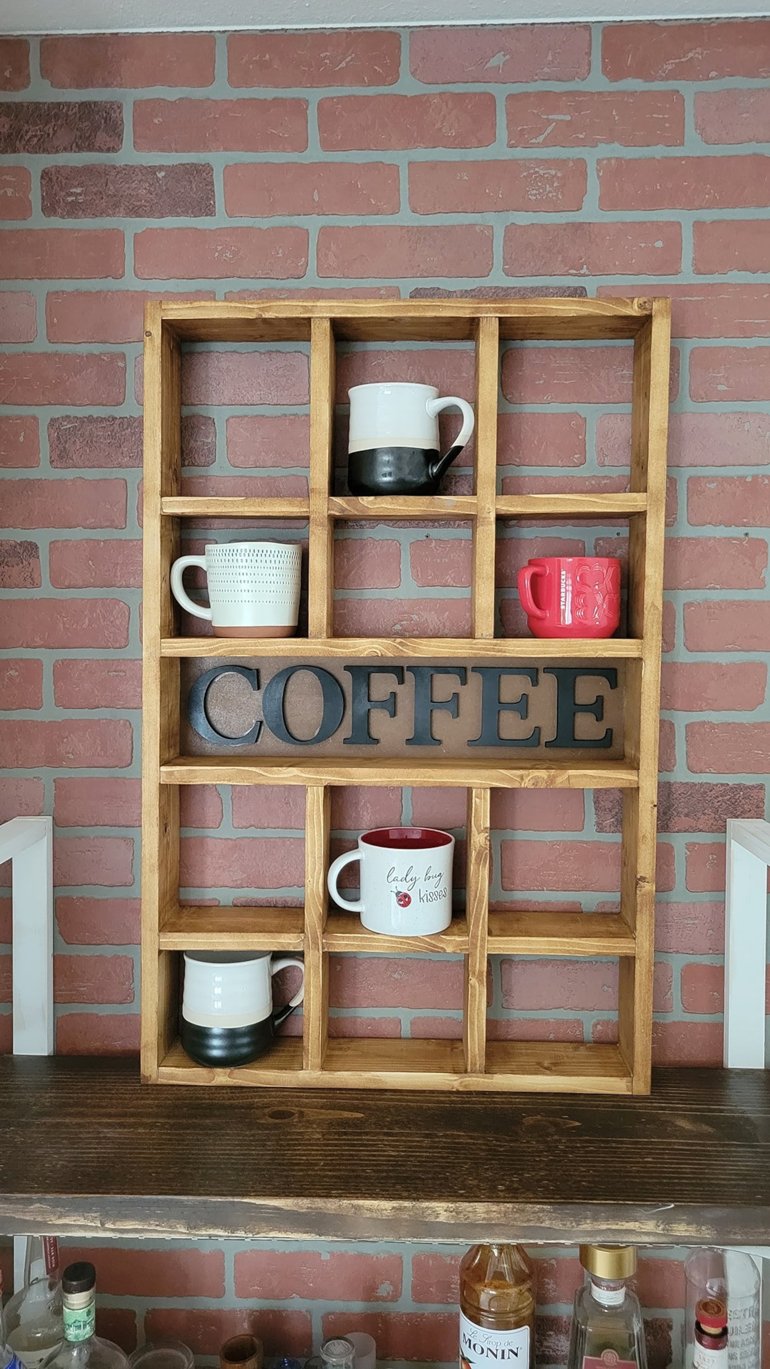 Wall Mounted Coffee/tea/mate Mugs Rack. Coffee Cup Holder. Tea - Etsy