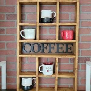 Wall-mounted Coffee/tea/mate Mugs Rack. Coffee Cup Holder. Tea Rack ...