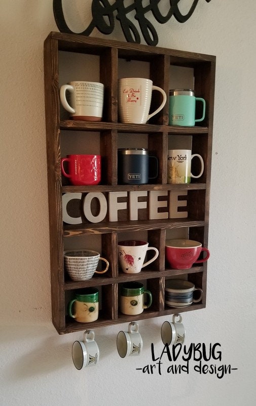 Wall Mounted Coffee/tea/mate Mugs Rack. Coffee Cup Holder. Tea | Etsy