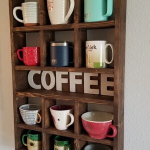 Wall Mounted Coffee/tea/mate Mugs Rack. Coffee Cup Holder. Tea Rack ...