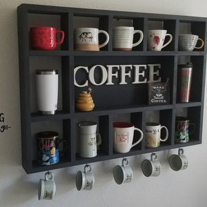 Wall Mounted Coffee/tea/mate Mugs Rack. Coffee Cup Holder. Tea Rack ...