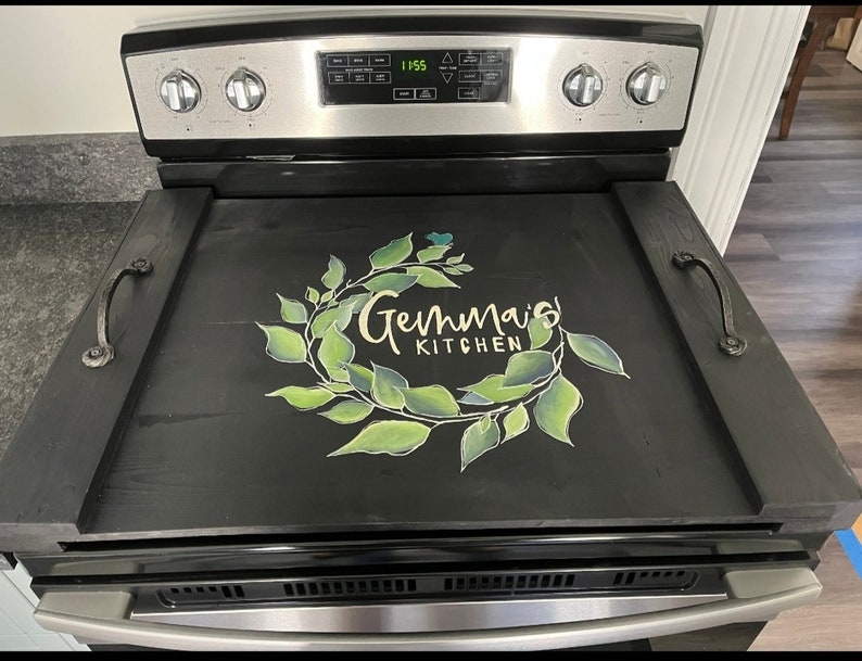 Rustic Farmhouse Stove top cover. Stove top board. Noodle board. Rustic kitchen stove cover. Fully customizable. zdjęcie 2