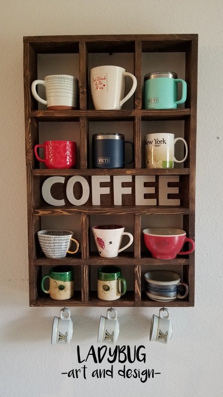 Porta tazze da parete per caffè/tè/Mate. Portabicchieri da caffè. Porta