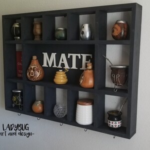 Wall Mounted Coffee/tea/mate Mugs Rack. Coffee Cup Holder. Tea Rack ...