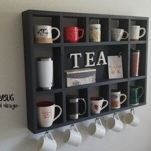 Wall Mounted Coffee/tea/mate Mugs Rack. Coffee Cup Holder. Tea Rack ...