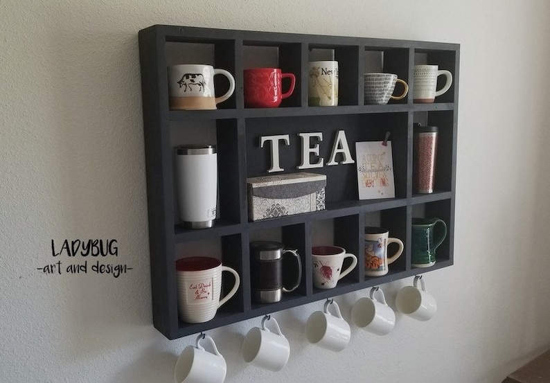 Wall Mounted Coffee/tea/mate Mugs Rack. Coffee Cup Holder. Tea - Etsy