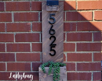 Rustic Address sign with planter box. Wood address sign. Address panel. House wood sign. Address box.