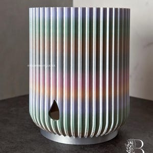 3" Arcadia zelfwaterende bloempot afdekpot voor zelfwatergevende lont | Geribbelde gecanneleerde moderne minimaal esthetische kamerplanten