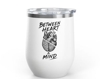 Between Heart & Mind Insulated Wine Tumbler | Original Anatomical Heart Art