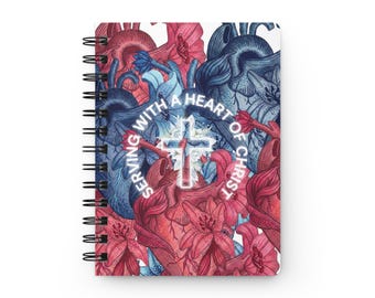 Anatomical Hearts Cross Spiral Bound Journal | Floral Medical Illustration