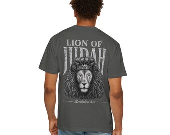 Lion of Judah Christian T-Shirt | Revelation 5:5 | Original Hand-Drawn Lion Art | Faith Graphic Tee
