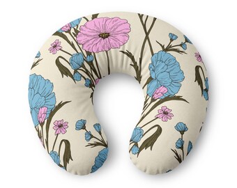 Floral Breastfeeding Pillow | Nursing Support Pillow | Wildflower Baby Feeding Pillow | New Mom Gift
