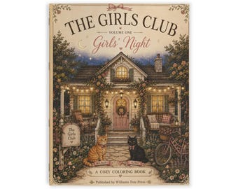 Vintage Cottage Girls' Night Coloring Book | Cozy Illustration Pages