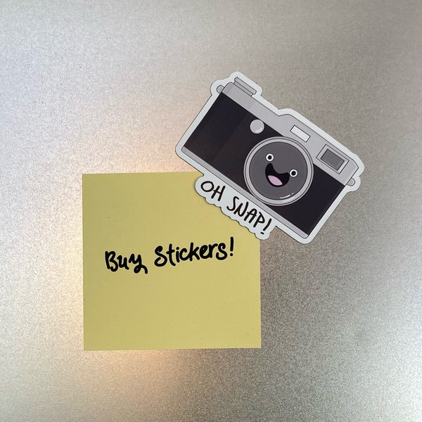 Oh Snap! Camera Magnet/ Punny Magnets/ Pictures Photo/ Photography Vinyl/ Photographer Decal Gift/ Nikon/ Canon/ Darkroom Locker Gift