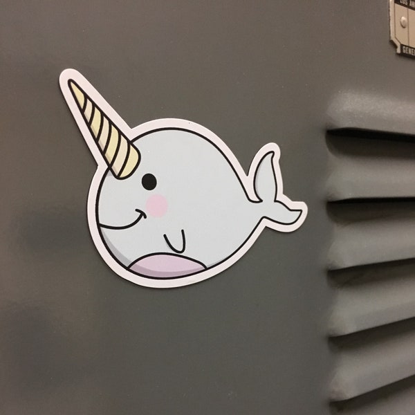 Narwhal Magnet/ Unicorn Magnets/ Magical Whale Majestic/ Adorable / Nautical Sea Water/ Die-cut Cute Norwhal Fridge Locker/ Whiteboard