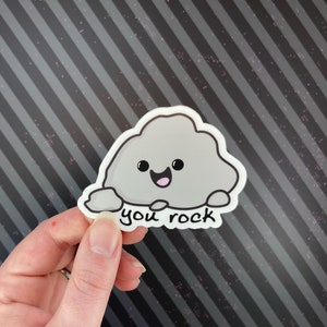 You Rock WEATHER PROOF Sticker/ Awesome Pebble Stickers/ Adorable Stone Decal/ Father's Day Vinyl/ Water Bottle Tumbler Cute/ Funny/ Laptop