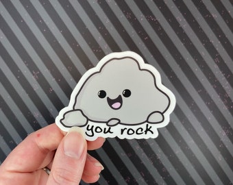 You Rock WEATHER PROOF Sticker/ Awesome Pebble Stickers/ Adorable Stone Decal/ Father's Day Vinyl/ Water Bottle Tumbler Cute/ Funny/ Laptop