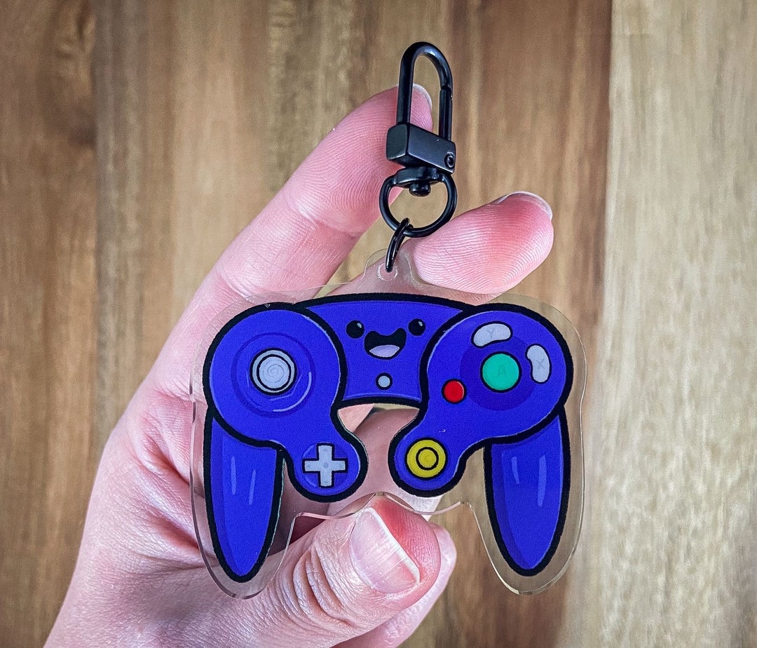 Cute Gamecube Controller Keychain Kawaii Nintendo Keychains Etsy