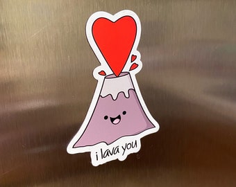 I Lava You Magnet/ Love Magnets/ Adorable Volcano/His Her Gift/ Heart/ Refrigerator/ Cute Fridge/ Hawaii Office Locker/ Magnetic Whiteboard