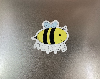 Bee Happy Magnet, Cute Nature Magnets, Adorable Save Honey Bumblebee, Honeybee Flowers, Pun Dad Jokes, Kawaii Fridge, Locker, Office Gifts