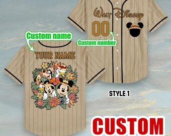 Custom Safari Cartoon Baseball Jersey, Personalized Name & Number Family Vacation Shirt, Kids Youth Adult Matching Outfit
