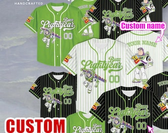 Personalized Buzz Lightyear Baseball Jersey, Toy Story Family Matching Shirt, Custom Name Number, Kids Youth Adult Gift