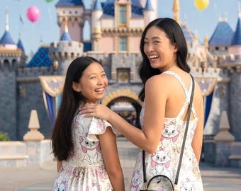 Disney Marie Mommy & Me Dresses, Pink Matching Outfit for Mom and Girl, Cute Family Photo Dress Set