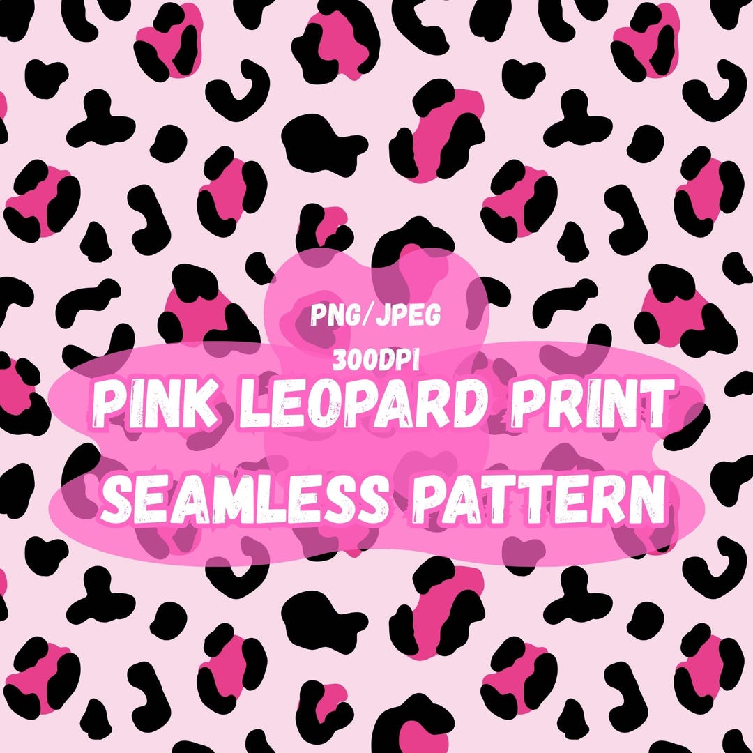 Pink Leopard Print Seamless Pattern Png Digital Paper, Animal Print ...