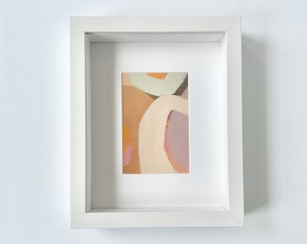 Small Abstract Painting • Small Matted Original Abstract • Minimalist Abstract • Simple Artwork • Mini Abstract • Frame Not Included