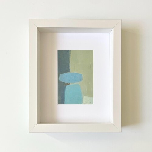 Petit tableau abstrait • Petit tableau abstrait original mat • Abstrait bleu de mauvaise humeur • Oeuvre d'art simple • Tableau abstrait • Cadre non inclus