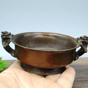 Pure copper retro Double-Eared Pixiu incense burner/home offering ornament