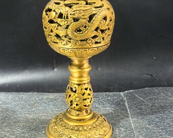 Brass Vintage Dragon Pattern Incense Burner ornament/home desktop Crafts decoration