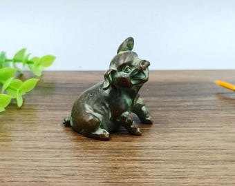 Pure copper vintage Mini Pig figurine/home desktop decoration