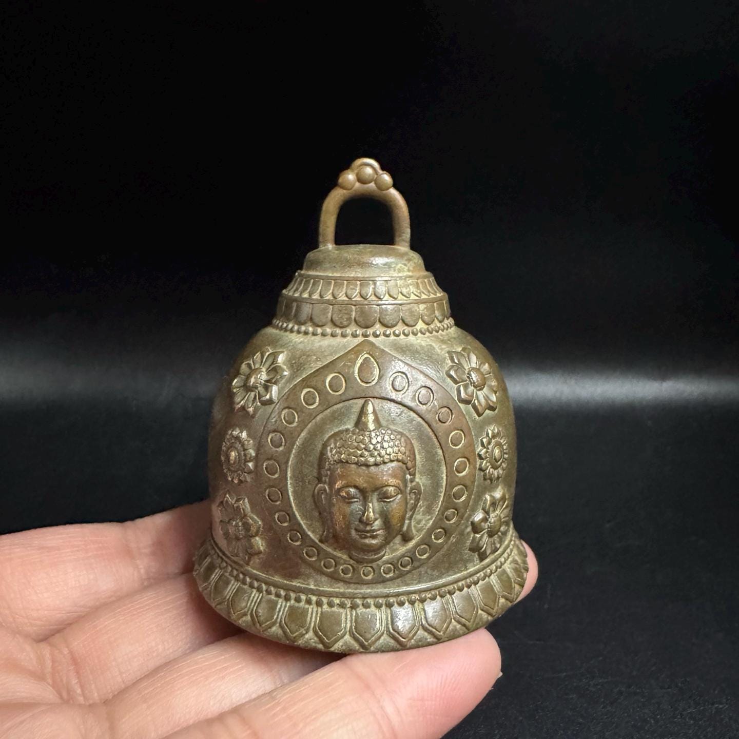 Pure Copper Retro Buddha's Head Ringing Bell /home Decoration Hanging ...