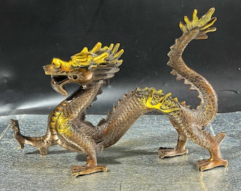 Pure copper vintage Dragon  figurine/home desktop decoration