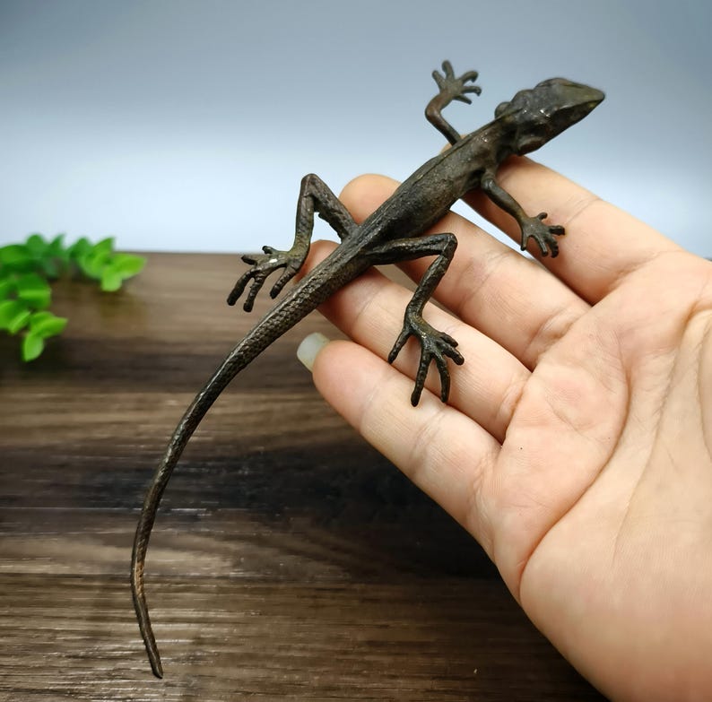 Pure Copper Vintage Gecko Figurine/home Desktop Decoration - Etsy