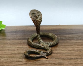 Pure copper vintage Ingot/Snake figurine/home desktop decoration