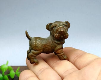 Pure copper vintage Mini  Dog figurine/home desktop decoration