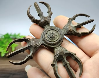 Pure copper retro five-pronged cross vajra ornament/home desktop decoration